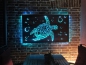 Preview: Beliadesign Schildkröte Wandbild auf der Terasse blau beleuchtet