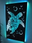 Preview: Beliadesign Schildkröte Wandbild blau beleuchtet